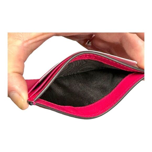 Furla Hot Pink Leather Card Holder Wallet Case With Dust Bag Box Gift Set New - Picture 7 of 8